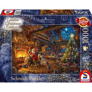 Schmidt Spiele (59494) - Thomas Kinkade: "Santa Claus and His Secret Helper" - 1000 pieces puzzle