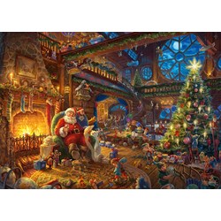 Schmidt Spiele (59494) - Thomas Kinkade: "Santa Claus and His Secret Helper" - 1000 pieces puzzle