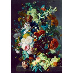 Bluebird Puzzle (60072) - Jan van Huysum: "Still Life with Flowers and Fruit, 1715" - 1000 pieces puzzle