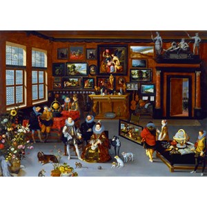 Bluebird Puzzle (art-by--60077) - Hieronymus Francken Iicirca: "The Archdukes Albert and Isabella Visiting a Collector's Cabinet, 1623" - 1000 pieces puzzle