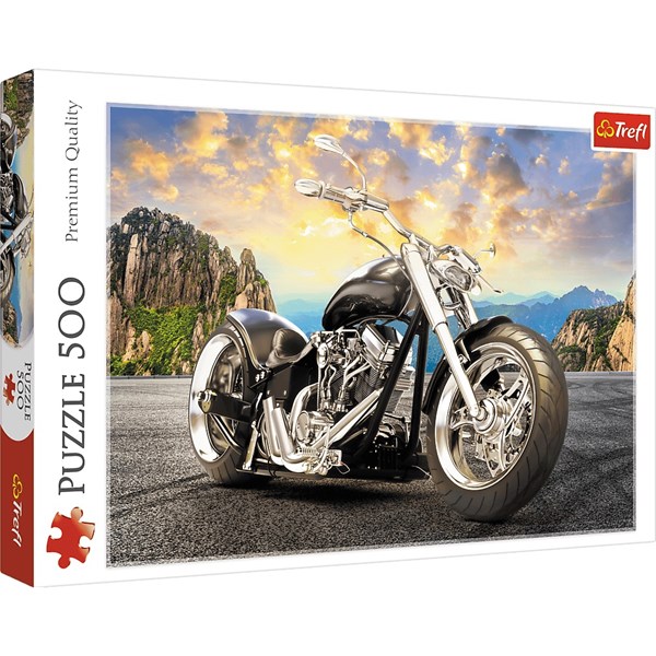 Trefl (37384) - "Black Motorcycle" - 500 pieces puzzle