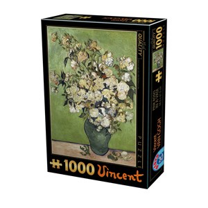 D-Toys (75871) - Vincent van Gogh: "Vincent Van Gogh, Pink Roser" - 1000 pieces puzzle