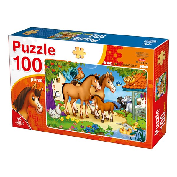 Deico (76588) - "Farm Animals" - 100 pieces puzzle