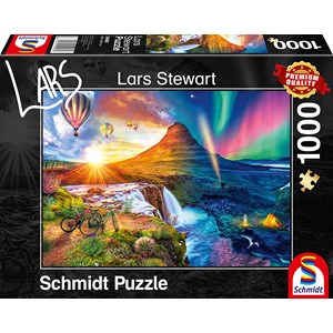 Schmidt Spiele (59908) - Lars Stewart: "Island, Night and Day" - 1000 pieces puzzle