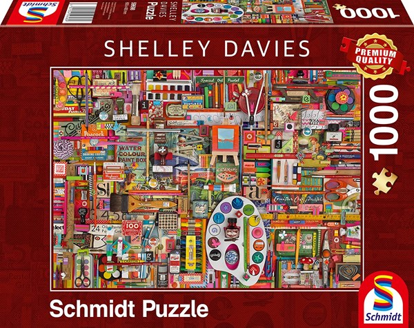 Schmidt Spiele (59698) - Shelley Davies: "Vintage Artist Materials" - 1000 pieces puzzle