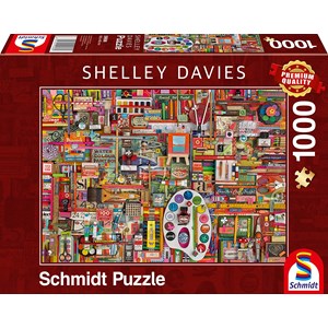 Schmidt Spiele (59698) - Shelley Davies: "Vintage Artist Materials" - 1000 pieces puzzle