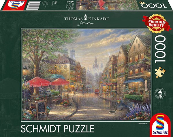 Schmidt Spiele (59675) - Thomas Kinkade: "Cafe in Munich" - 1000 pieces puzzle