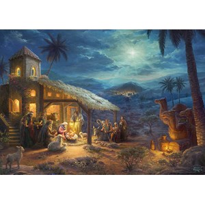 Schmidt Spiele (59676) - Thomas Kinkade: "Spirit, Jesus' Birt" - 1000 pieces puzzle