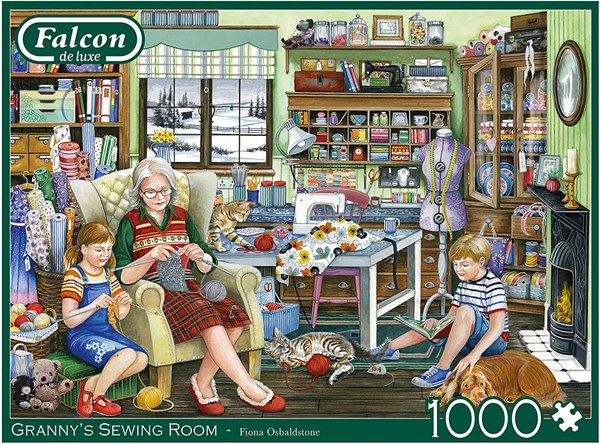 Falcon (11273) - Fiona Osbaldstone: "Granny's Sewing Room" - 1000 pieces puzzle