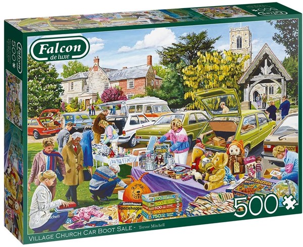 Falcon (11301) - Trevor Mitchell: "Village Church Car Boot Sale" - 500 pieces puzzle