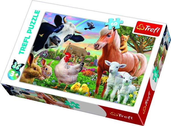 Trefl (17320) - "A Cheerful Farm" - 60 pieces puzzle