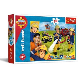 Trefl (18244) - "Fireman Sam" - 30 pieces puzzle