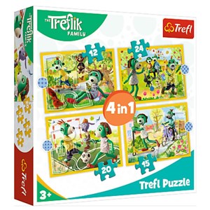 Trefl (34358) - "Treflik's common fun" - 12 15 20 24 pieces puzzle