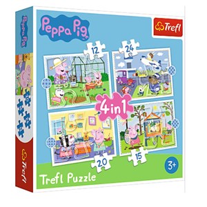 Trefl (34359) - "Holiday reccolection, Peppa Pig" - 12 15 20 24 pieces puzzle