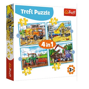 Trefl (34353) - "Large Construction Machines" - 12 15 20 24 pieces puzzle