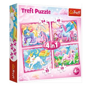 Trefl (34321) - "The Magical World of Unicorns" - 35 48 54 70 pieces puzzle