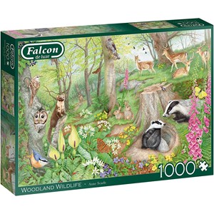 Falcon (11322) - Anne Searle: "Woodland Wildlife" - 1000 pieces puzzle