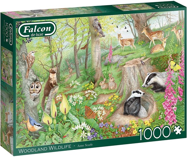 Falcon (11322) - Anne Searle: "Woodland Wildlife" - 1000 pieces puzzle