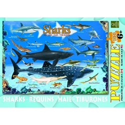 Eurographics (6100-0079) - "Sharks" - 100 pieces puzzle