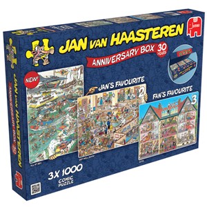 Jumbo (19000) - Jan van Haasteren: "Anniversary Gift Box" - 1000 pieces puzzle
