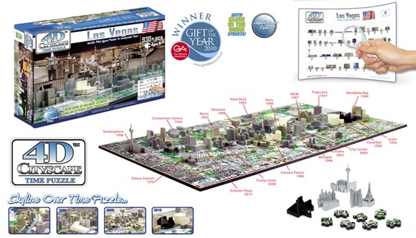 4D Cityscape (40020) - "Las Vegas" - 930 pieces puzzle