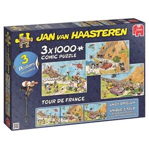 Jumbo (19019) - Jan van Haasteren: "3 in 1 Tour de France" - 1000 pieces puzzle