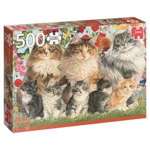 Jumbo (18325) - "Francien's Cat Family" - 500 pieces puzzle