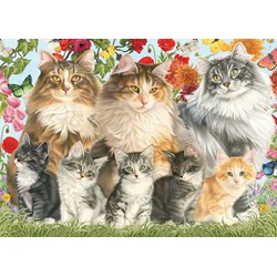Jumbo (18325) - "Francien's Cat Family" - 500 pieces puzzle