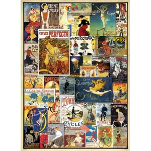 Eurographics (6000-0756) - "Vintage Bicycle Posters" - 1000 pieces puzzle