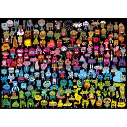 Heye (29786) - Jon Burgerman: "Doodle Rainbow" - 1000 pieces puzzle