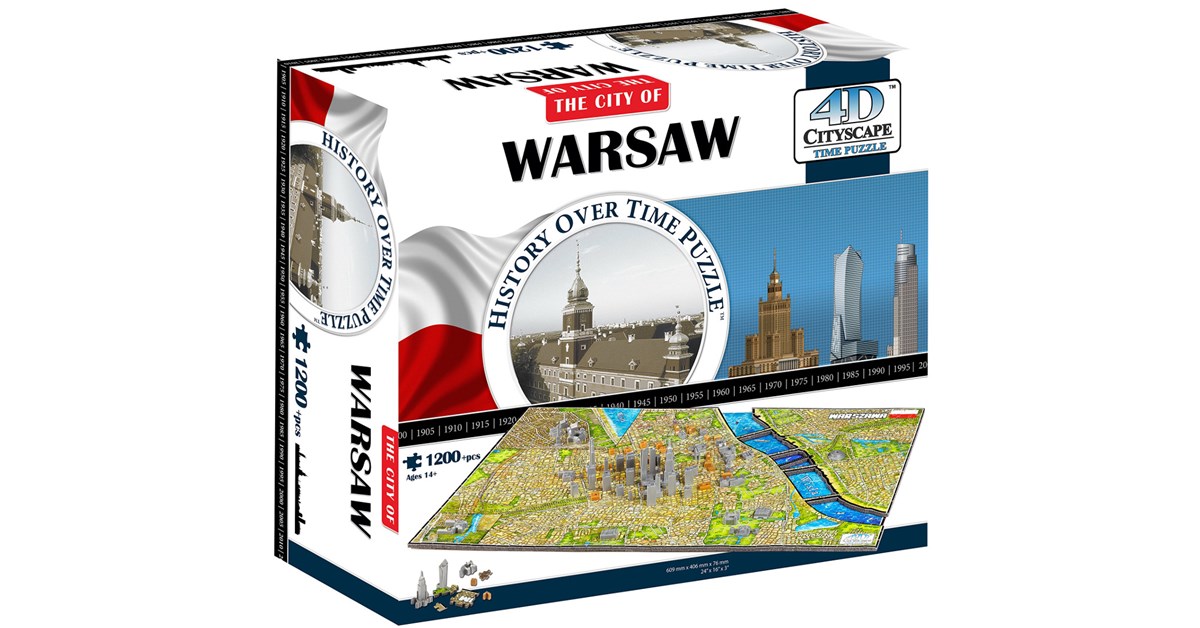 4D Cityscape (40064) - Warsaw, Poland - 1200 pieces puzzle