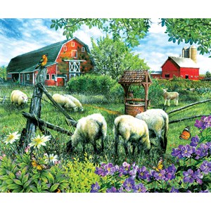 SunsOut (28566) - Tom Wood: "Pleasant Valley Sheep Farm" - 1000 pieces puzzle