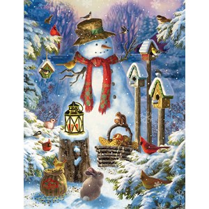 SunsOut (59794) - Liz Goodrick-Dillon: "Snowman in the Wild" - 1000 pieces puzzle