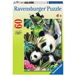 Ravensburger (09608) - Howard Robinson: "Panda Family" - 60 pieces puzzle