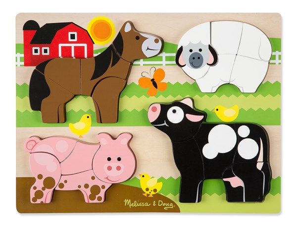 Melissa and Doug (1891) - "Jumbo Farm" - 5 pieces puzzle