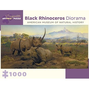 Pomegranate (AA955) - "Black Rhinoceros Diorama" - 1000 pieces puzzle