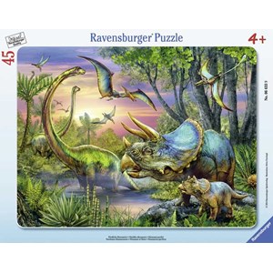 Ravensburger (06633) - "Dinosaurs at Dawn" - 45 pieces puzzle