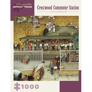Pomegranate (AA908) - Norman Rockwell: "Crestwood Commuter Station" - 1000 pieces puzzle