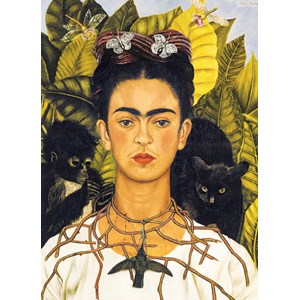 Eurographics (6000-0802) - Frida Kahlo: "Self-Portrait with Thorn Necklace and Hummingbird" - 1000 pieces puzzle