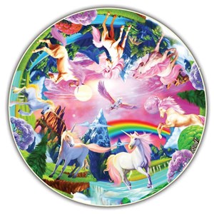 A Broader View (393) - "Unicorn Bliss (Round Table Puzzle)" - 50 pieces puzzle