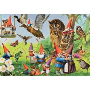 Jumbo (18322) - "In the Forest with the Gnomes" - 1000 pieces puzzle