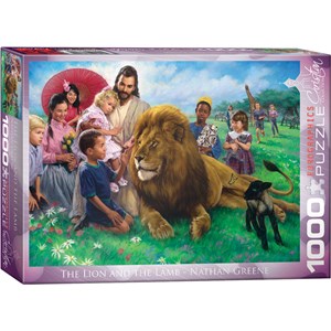 Eurographics (6000-0345) - Nathan Greene: "The Lion and the Lamb" - 1000 pieces puzzle
