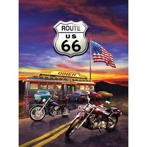 SunsOut (37122) - Greg Giordano: "Route 66 Diner" - 1000 pieces puzzle