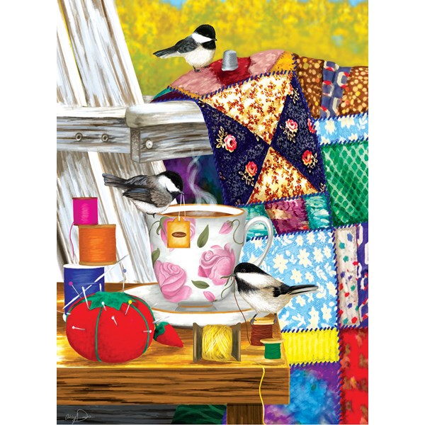 SunsOut (12550) - "Afternoon Quilt Mending" - 500 pieces puzzle