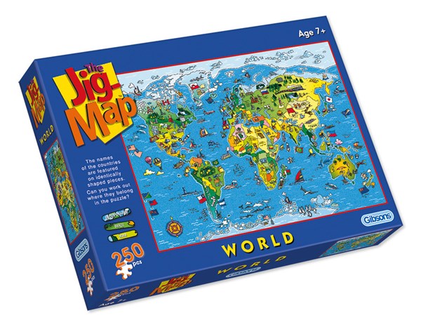 Gibsons (G1050) - "Jigmap World" - 250 pieces puzzle
