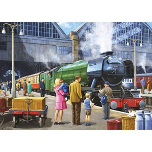 Falcon (11160) - Kevin Walsh: "Flying Scotsman at King's Cross" - 1000 pieces puzzle