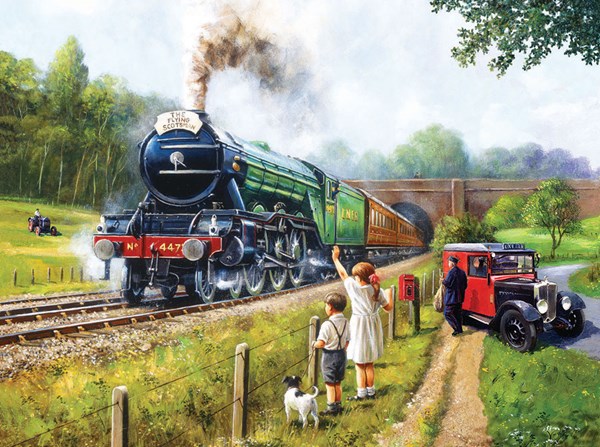 SunsOut (13792) - Kevin Walsh: "Watching the Trains" - 1000 pieces puzzle