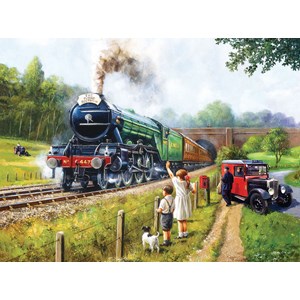 SunsOut (13792) - Kevin Walsh: "Watching the Trains" - 1000 pieces puzzle