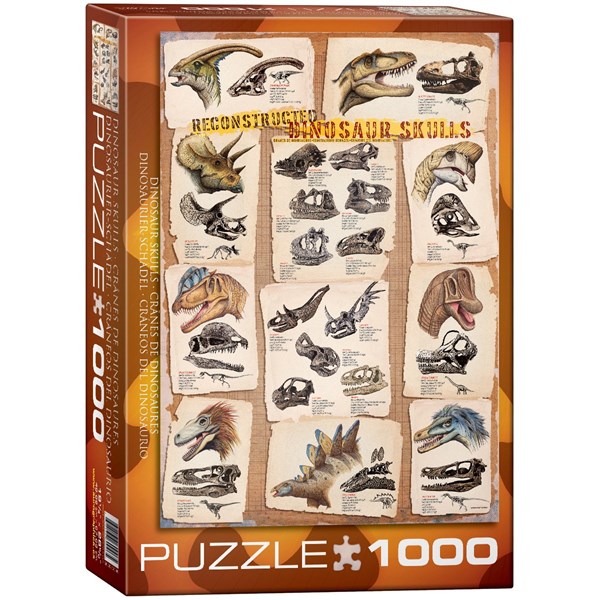 Eurographics (6000-0096) - "Reconstructed Dinosaur Skulls" - 1000 pieces puzzle