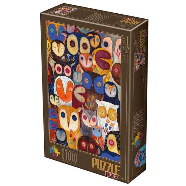 D-Toys (73747-OW02) - Kurti Andrea: "Collage, Owls" - 1000 pieces puzzle